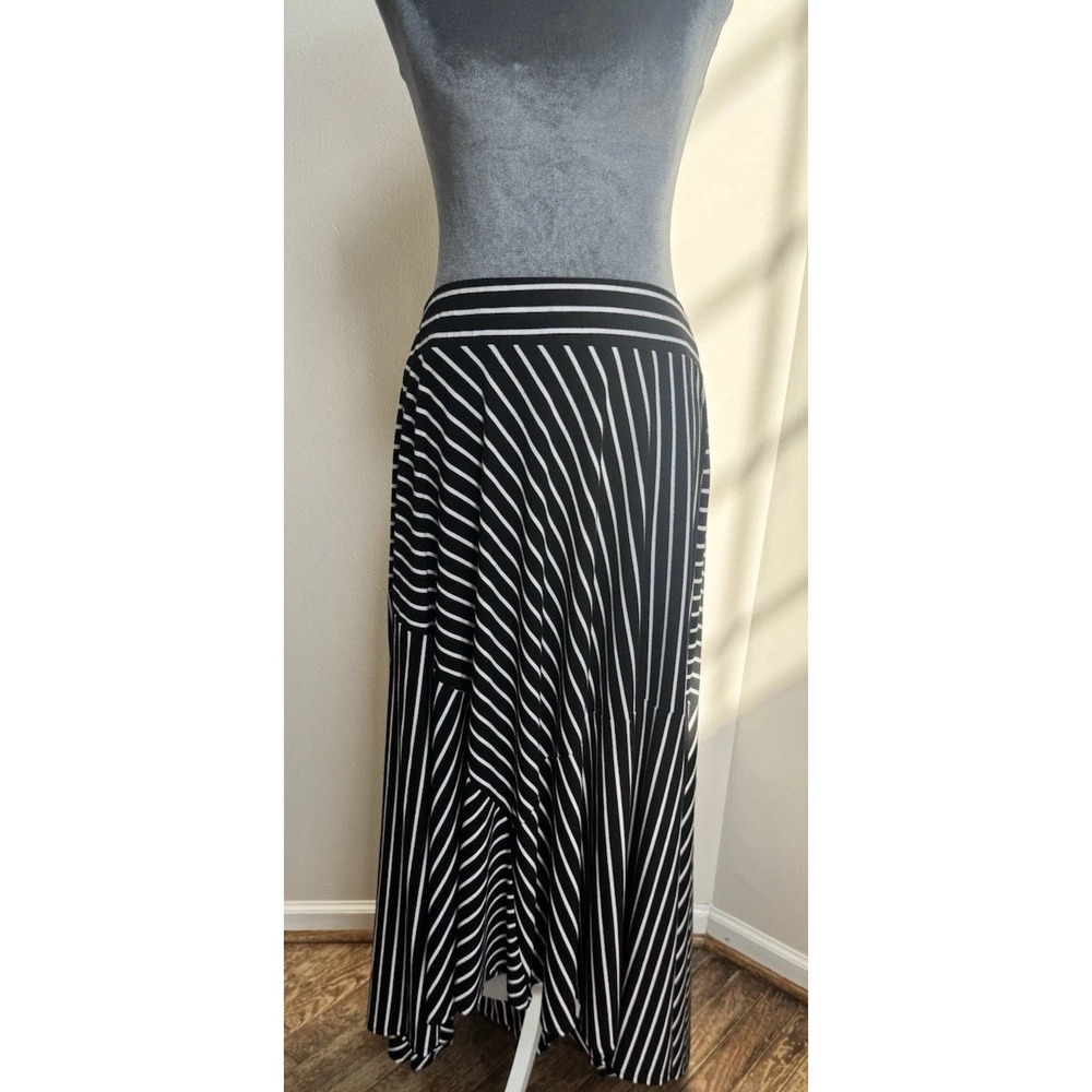 Torrid Hi-Low Maxi Skirt Sz 1 = 14 16 Black White Stripes Nautical Yacht Coastal - Picture 13 of 16